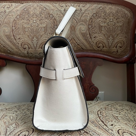 Henri Bendel Large Ivory Uptown Satchel with Gold Tone Hardware & Long Strap - Picture 7 of 13